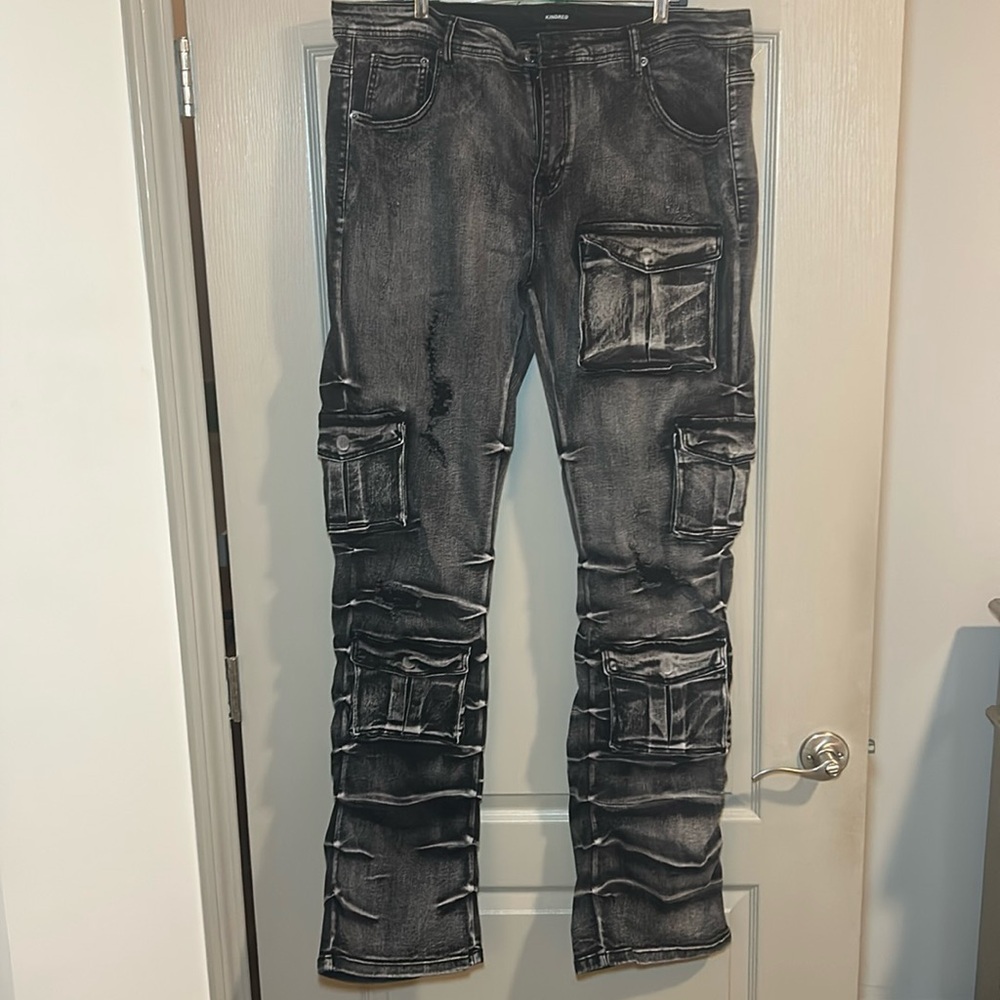 Kindred jeans, ice black, stacked jeans